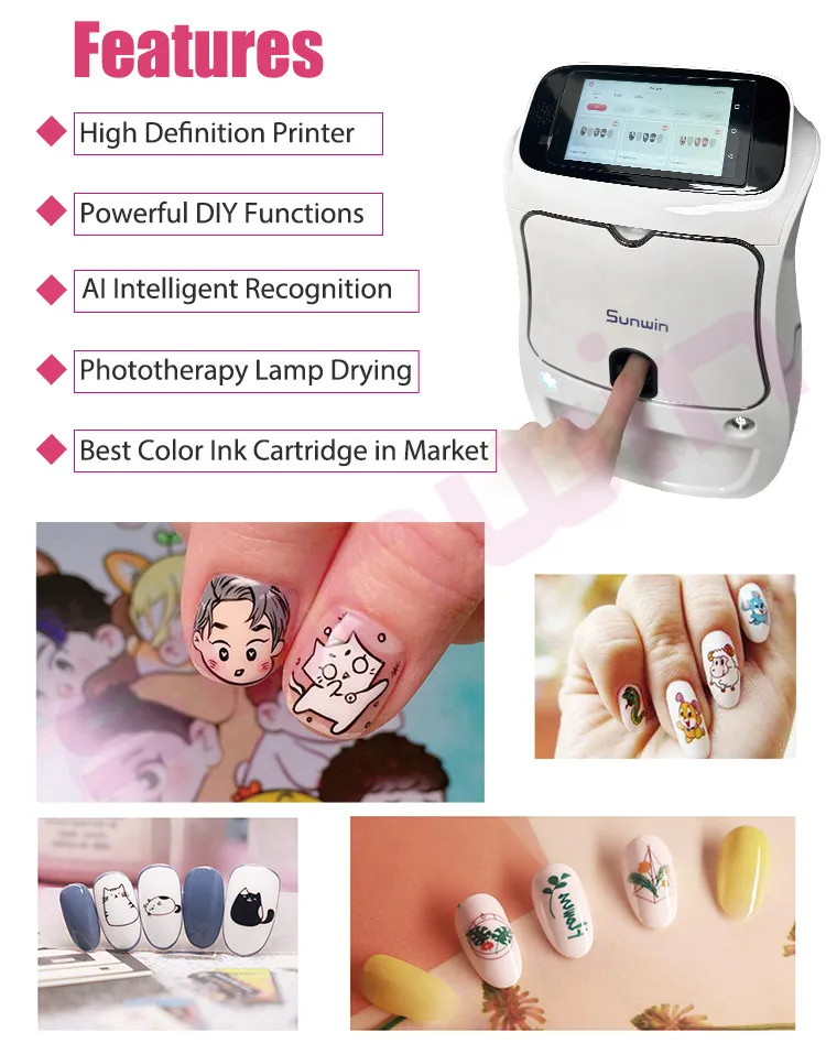 3D Digital finger print WIFI smart electric kit Art Painting printing nail design machine Nail Art printer