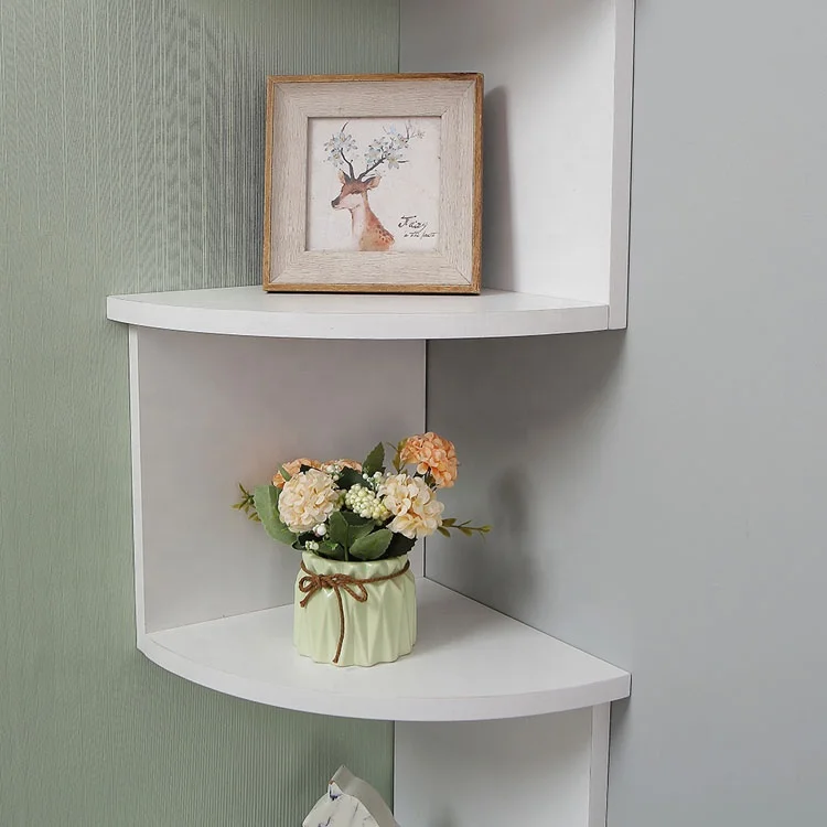 Phota 5 Tier Wall Mount Corner Shelves White Living Room Furniture Modern Accepatble