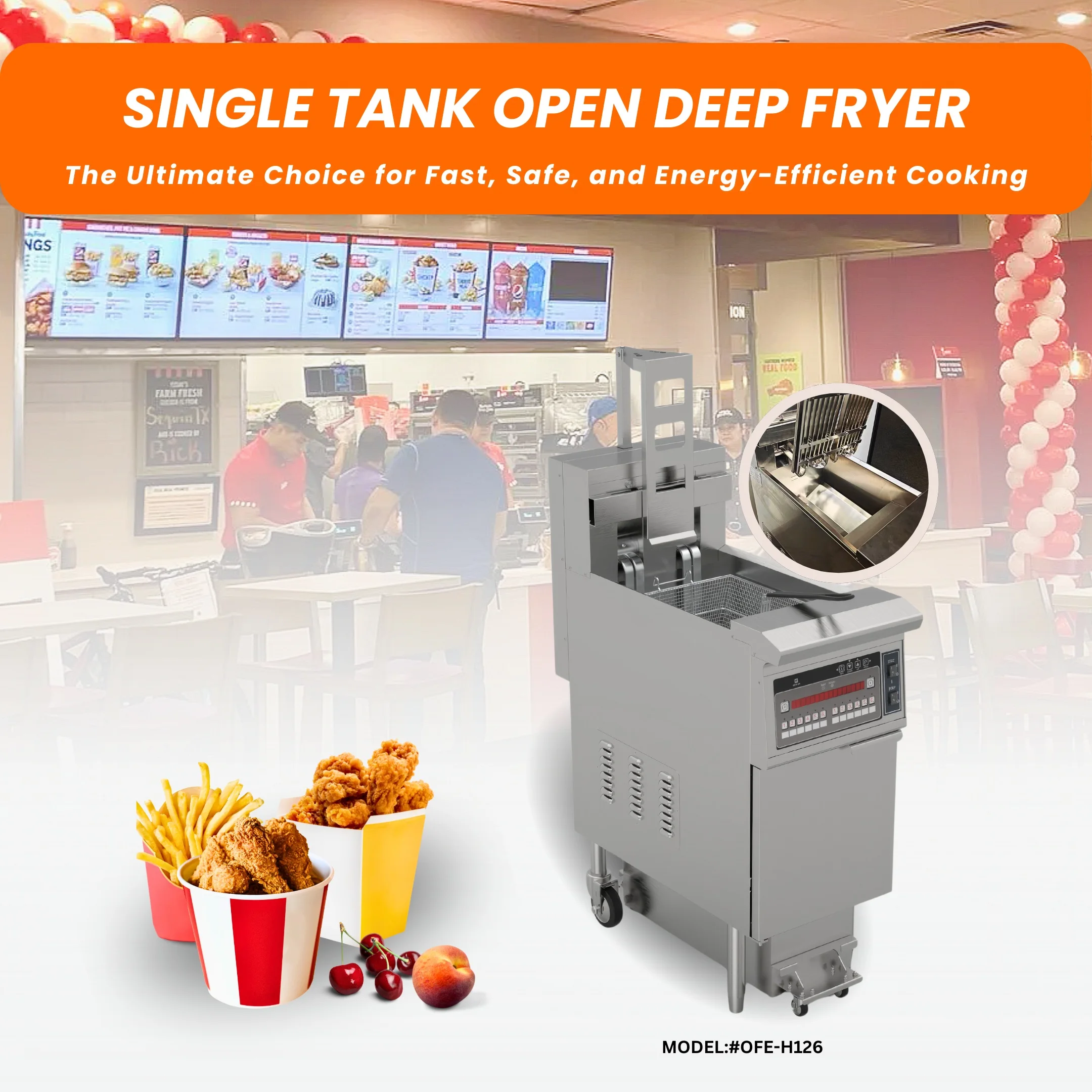 Big Discount Smokeless Commercial Auto Lift Chicken Reduces Cooking Time Kfc Fryer With Ce Certificate
