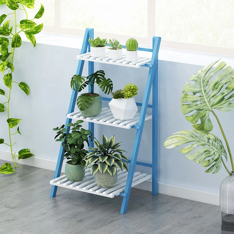 
Haichuan 3 tier bamboo wooden flower stand/flower pot stand /Folding 3 Tier Wooden racks 