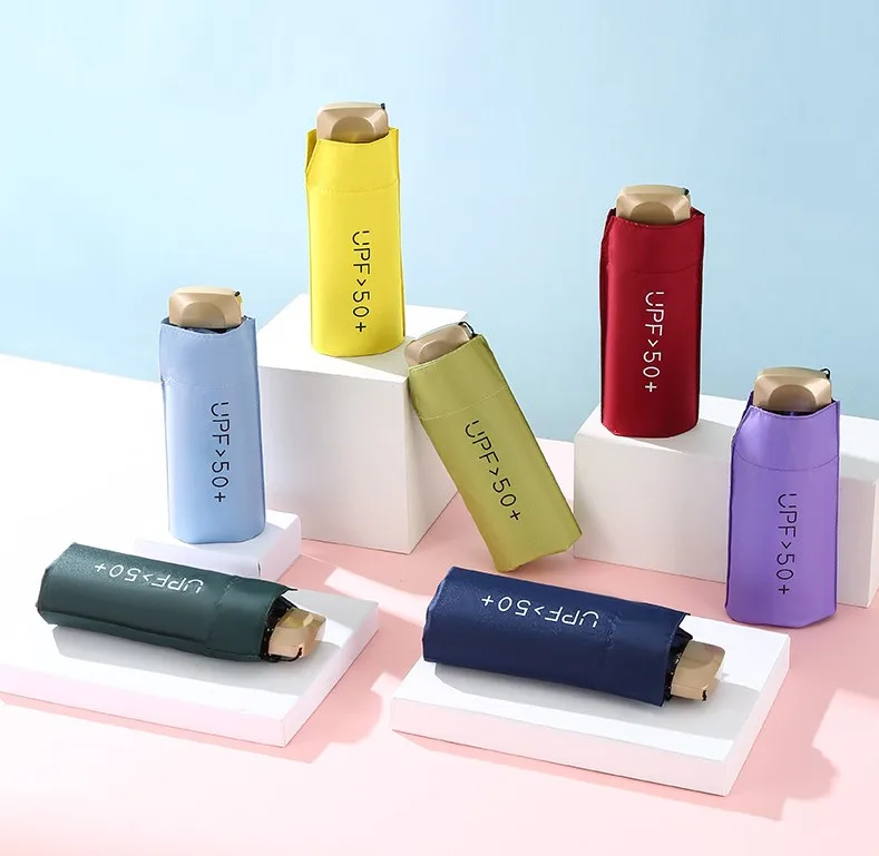 New Design Uv Protection mobile phone size Mini size pocket 5 Folding Umbrella JZN5FM001