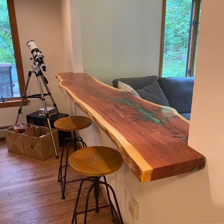 Live Edge Walnut shelving Home Living Room Coffee Shop Use Wooden Shelving