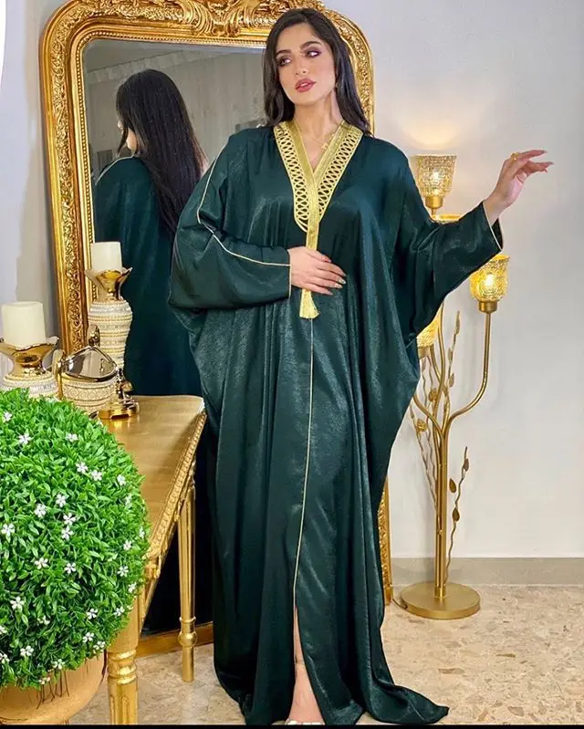  AB015 Arab Dubai Muslim Bat Sleeve Robe Cardigan Turkish Abaya Women Dress Islamic Clothing For