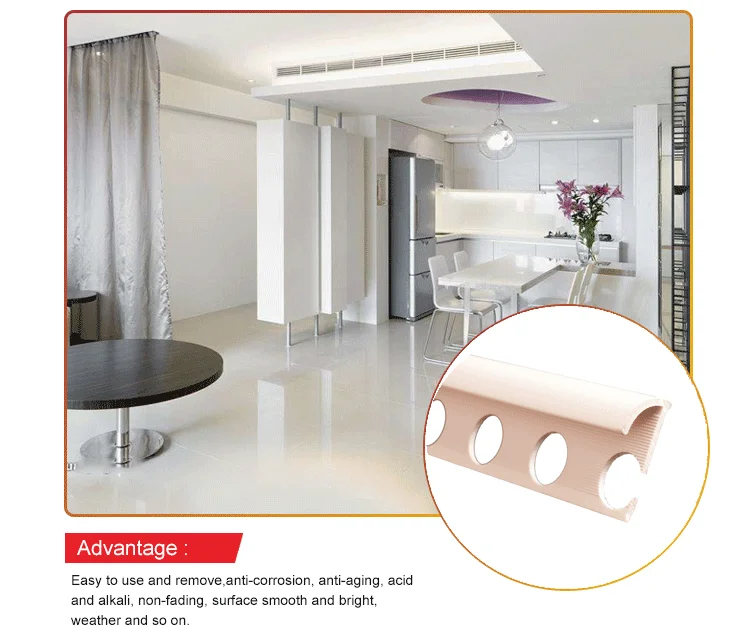 Wholesale 10Mm Plastic Ceramic Tile Trim Wall Accessories Pvc Tile Trim Plastic Corners Strip