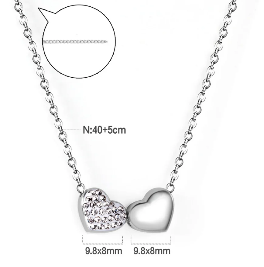 Дешевая цена простое серебряное ожерелье с логотипом на заказ Guangdong Ason Jewelry co. Мода изысканное из нержавеющей стали сердце