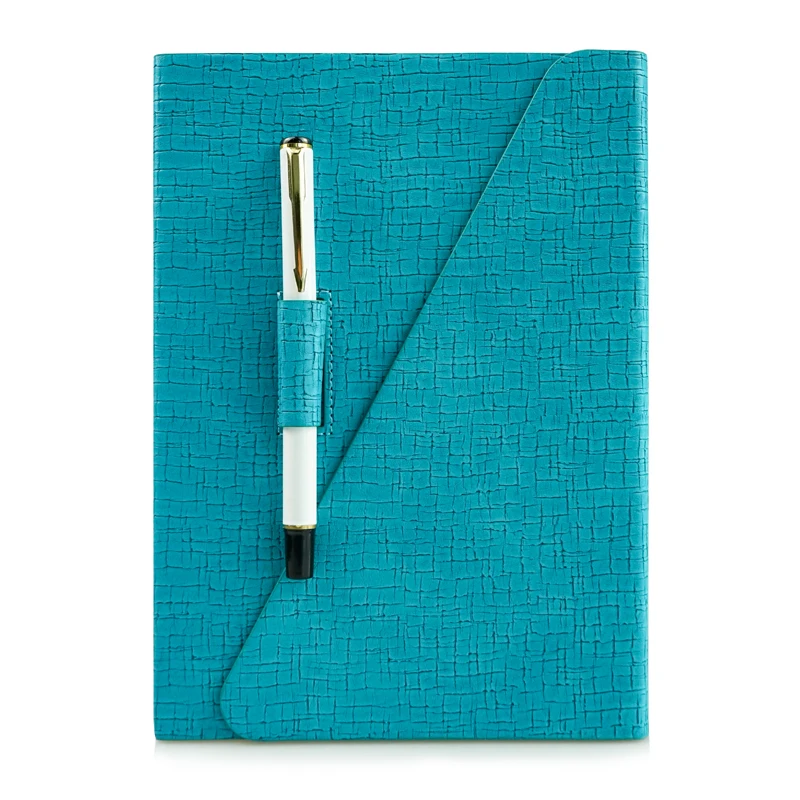 
manufacturer custom logo print leather hard cover lined planner writing cheap office executive magnet notebook and journals pen 