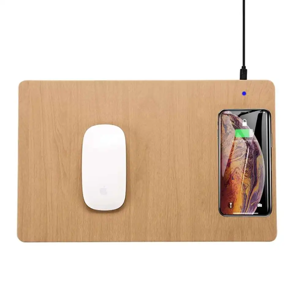 New 2 In1 Mobile Phone Fast Leather Mouse Pad Future Wireless Charging