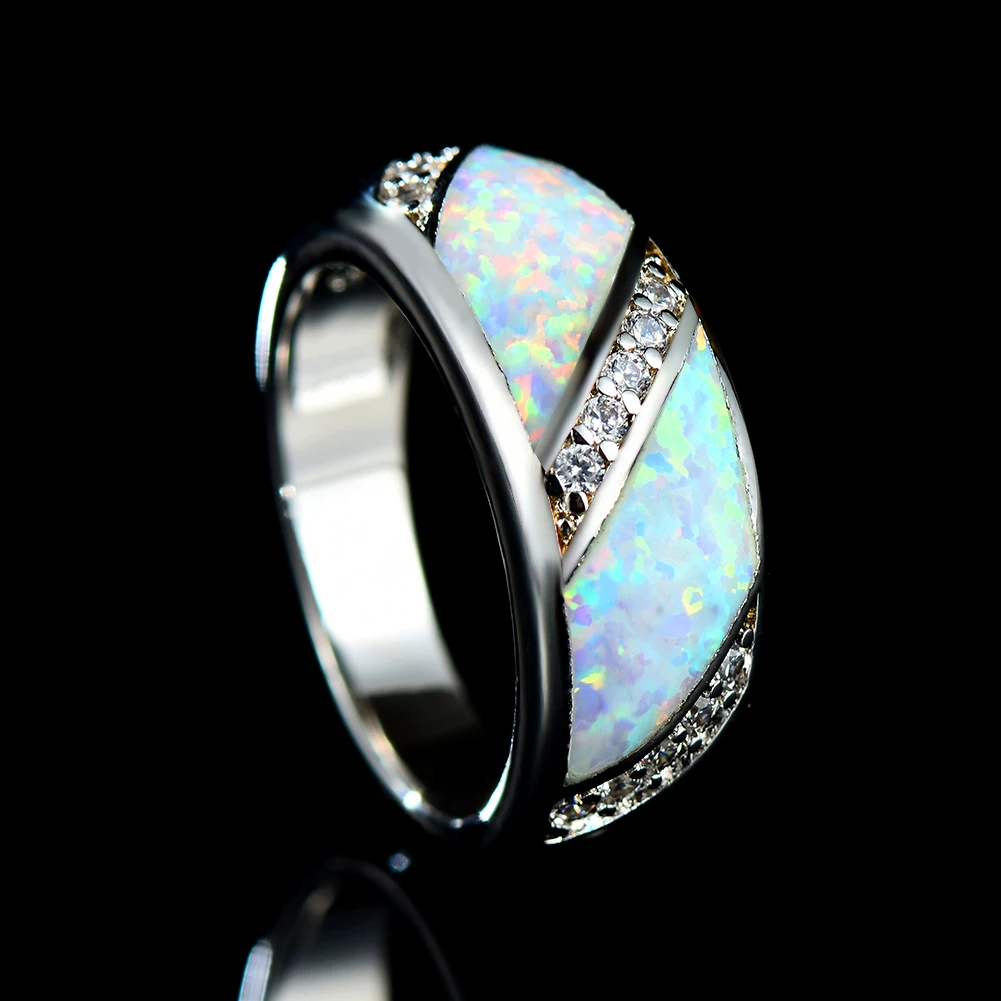 
Hot sale sterling silver s925 ring jewelry lady diamond shaped blue opal ring for wholesale 