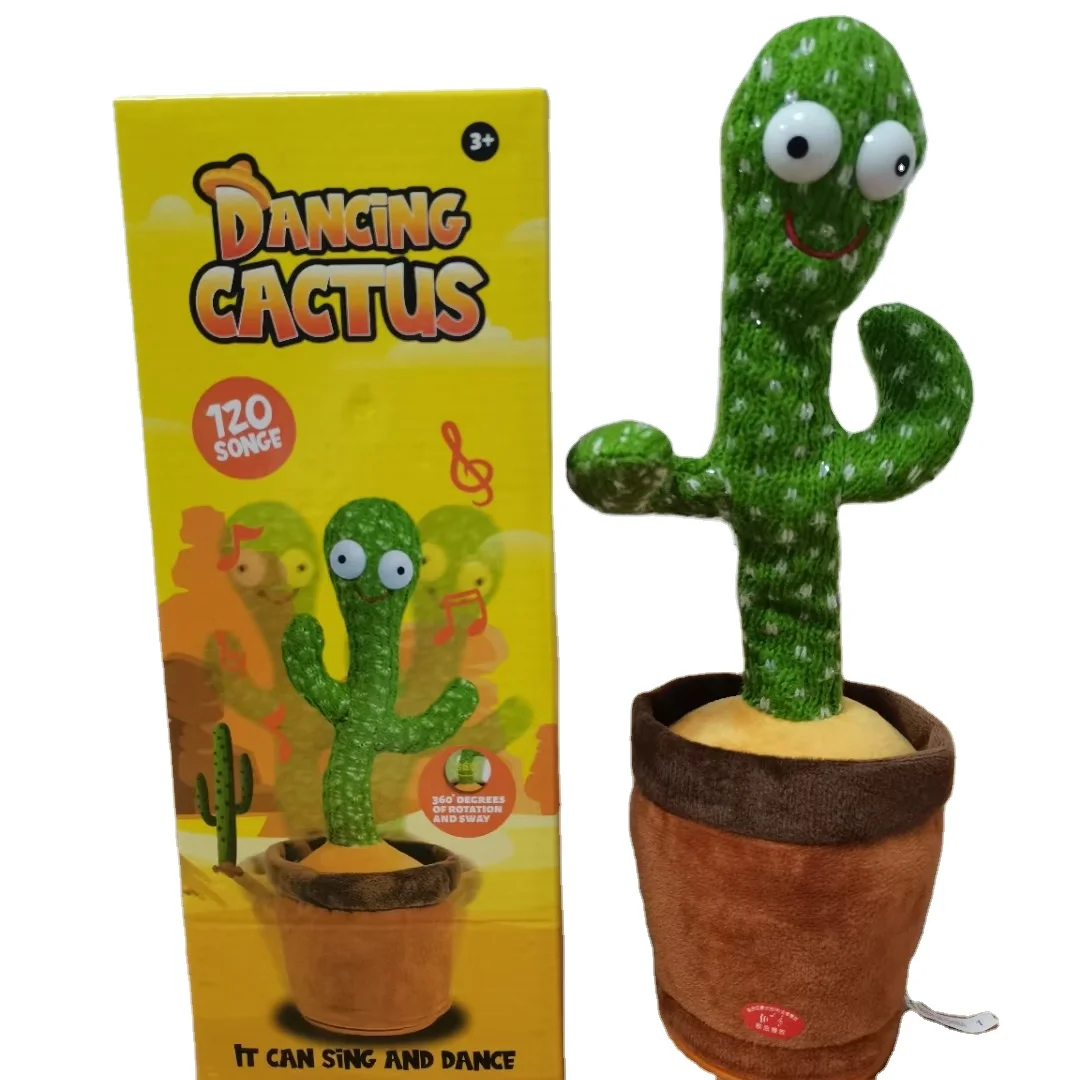 Electric Singing Recording Dancing Cactus Toy Plush Toys Swing Dancer for Home Decoration and Children Playing