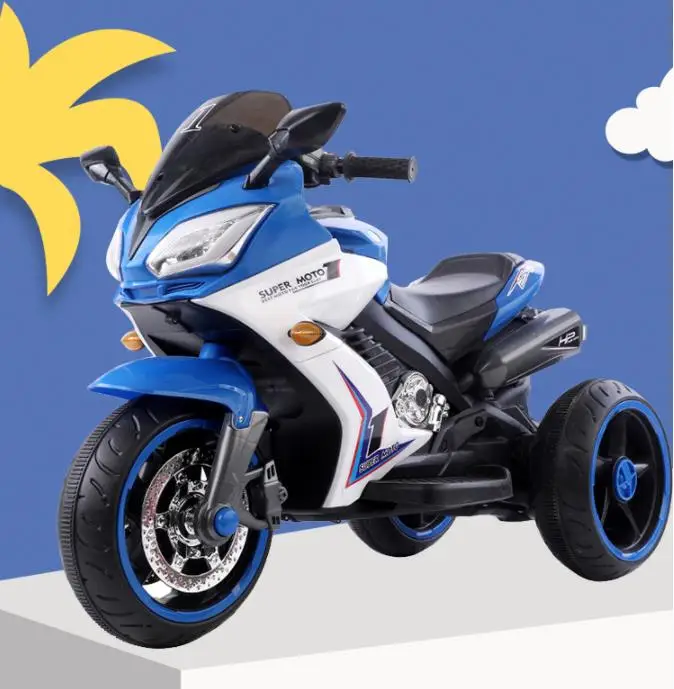 Children license electric tricycle for kids ride on 12 volt battery operated motorcycle