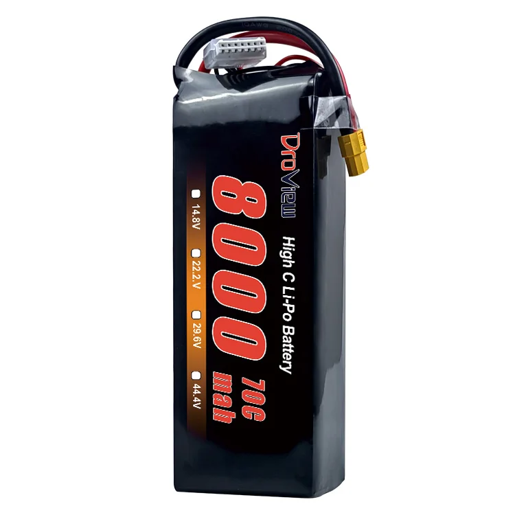 Droview Lipo Polymer Battery 6S 22.2V 8000mAh 70C High Rate Rechargeable UAV Lithium Batteries for FPV Drone