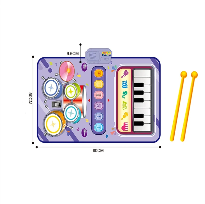 Huiye New Musical Playing Mat Instrument Kids Fun Montessorri Toys Piano Keyboard Mat Baby Music Electronic Toys Children Toys