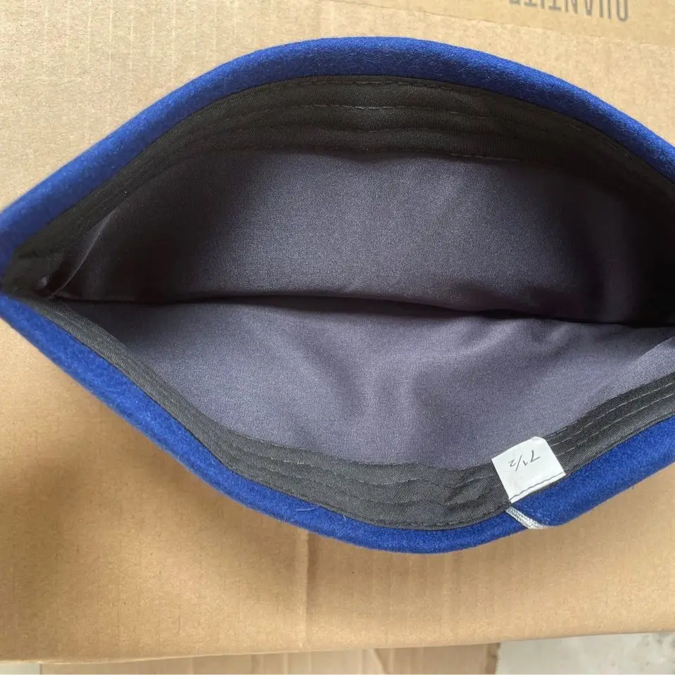 High Quality Custom Size Officers Uniform Side Hat with Silk Material Printed Pattern for Winter Outdoor Use Stock Online Sale