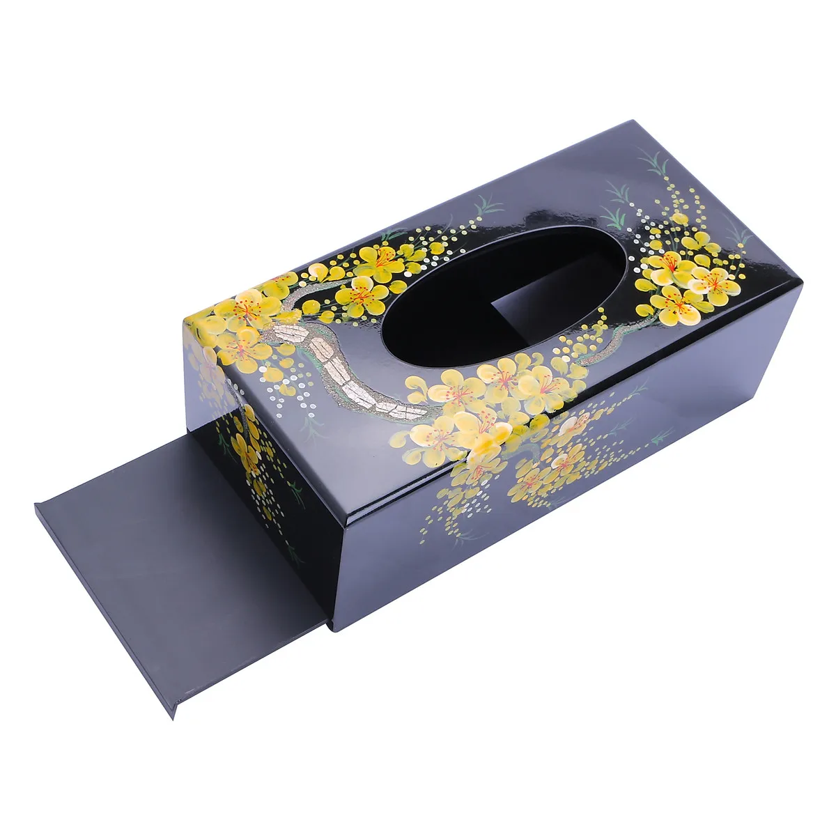 Лидер продаж черная Лаковая коробка для салфеток чехол держатель ручной работы оптом по лучшей цене оптовый поставщик из