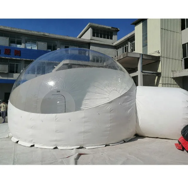 Outdoor Camping Clear dome Inflatable Crystal Bubble Tent / Inflatable Bubble Dome Tent With Tunnel customized