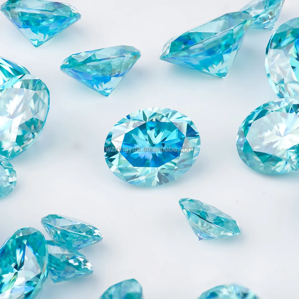 Gemstone Loose  High Quality  Moissanite colorful moissanite Oval Shape moissanite with GRA Certificate Factory Price