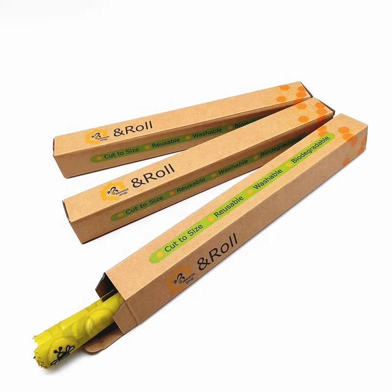 Manufacturer cut to size 33*100cm custom eco reusable beeswax food wrap long roll