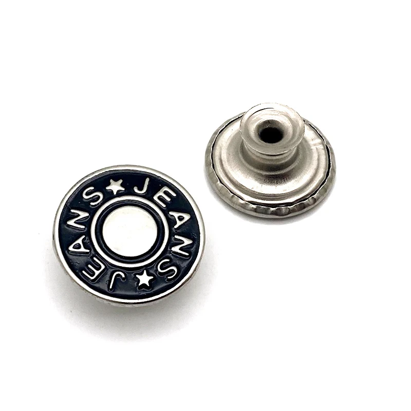 SK ODM OEM 28L Custom Logo Engraved Copper Shank Tape Jewelry Botones Metal Button jean button