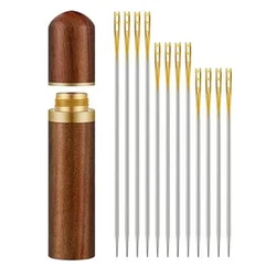 Wholesale Portable Wooden Sewing Needles Storage Case Household Stainless Steel Hand Sewing Needles