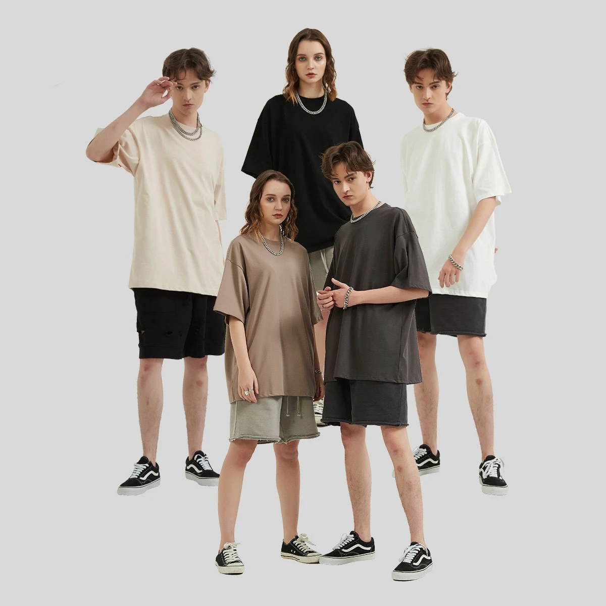 Heavyweight Solid Color Tshirt for Men Blanks Cotton Custom T-shirt Printed Plain Round Neck T Shirt