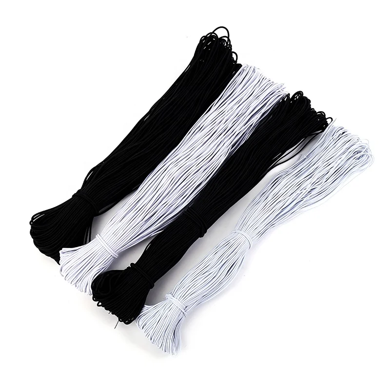 adjustable custom cord locks toggle elastic cord high strength colorful round elastic cord 6mm round elastic band