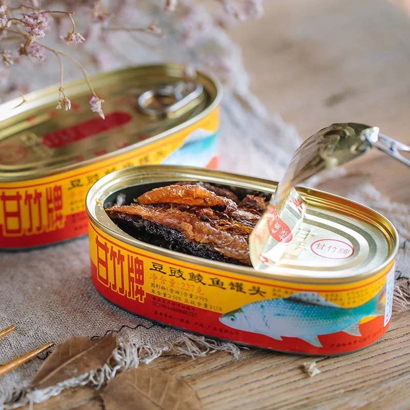 Китайские консервированные морепродукты рыба с соленой черной фасолью рыбный корм быстрого приготовления 227 г для риса