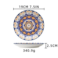 Exquisite tableware round mouth plate ceramic tableware dinner plate