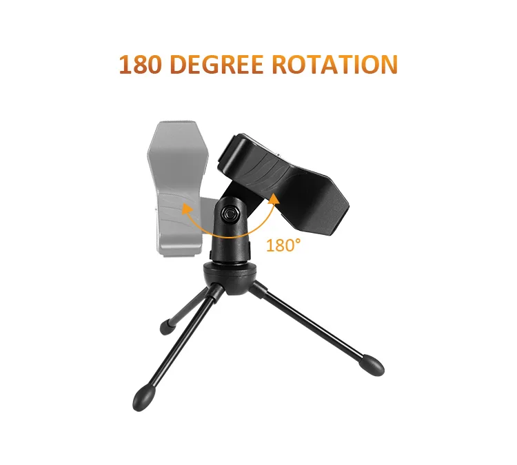 TN-MJ-4ZM Factory Metal Clip table microphone stand adjustable desktop tripod microphone stand