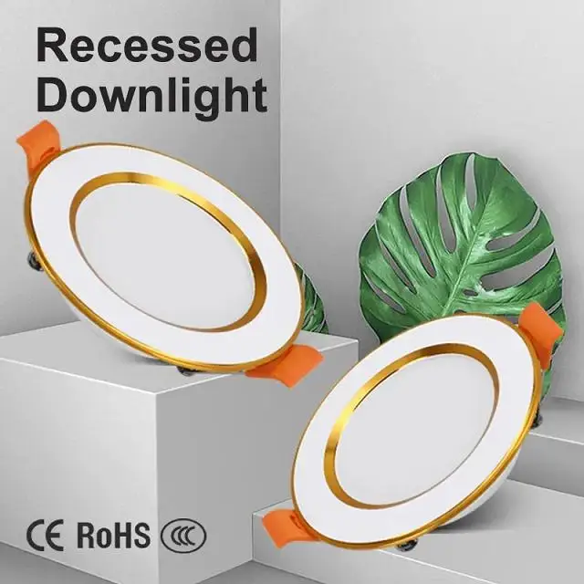 Tuya Smart Downlight wireless zigbee ceiling spotlight rgb led downlight ip65 75mm 12watt   round recessed dimmable downlight