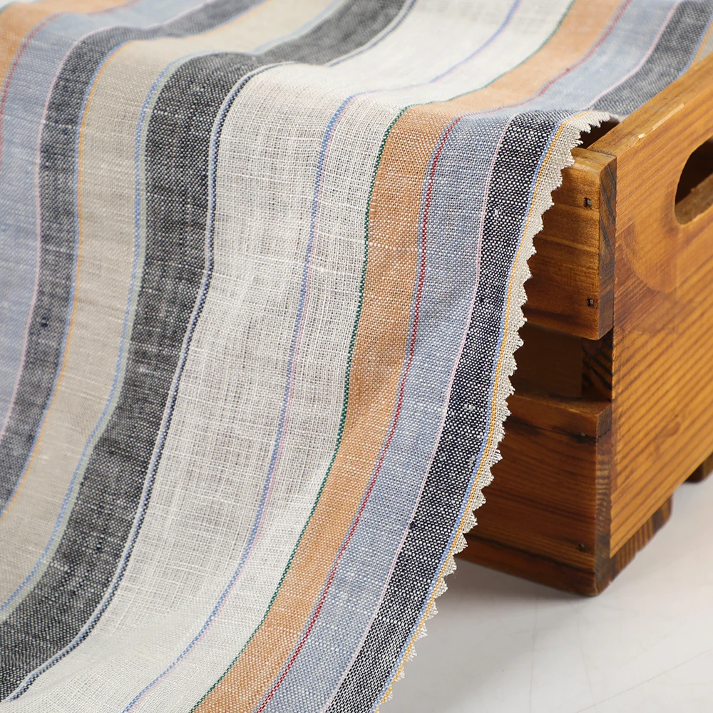 Manufacturer wholesale cheap price white flax linen fabric 100linen for clothing 100 pure linen fabric for garment shirt dress