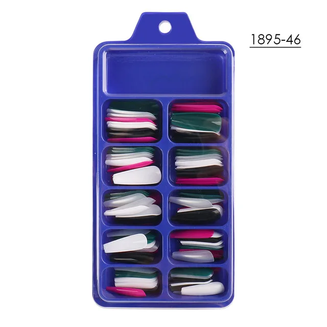 100pcs Coffin Press on Nails Long Ballerina Full Cover False Nail Tips for Women Girls Nail Manicure