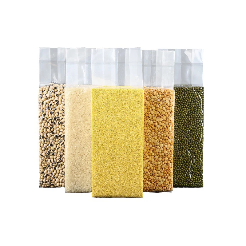 Недорогой прозрачный нейлоновый пластиковый упаковочный пакет с прочной боковой ластовицей упаковочные вакуумные пакеты для рисовых продуктов 1 кг/100 кг