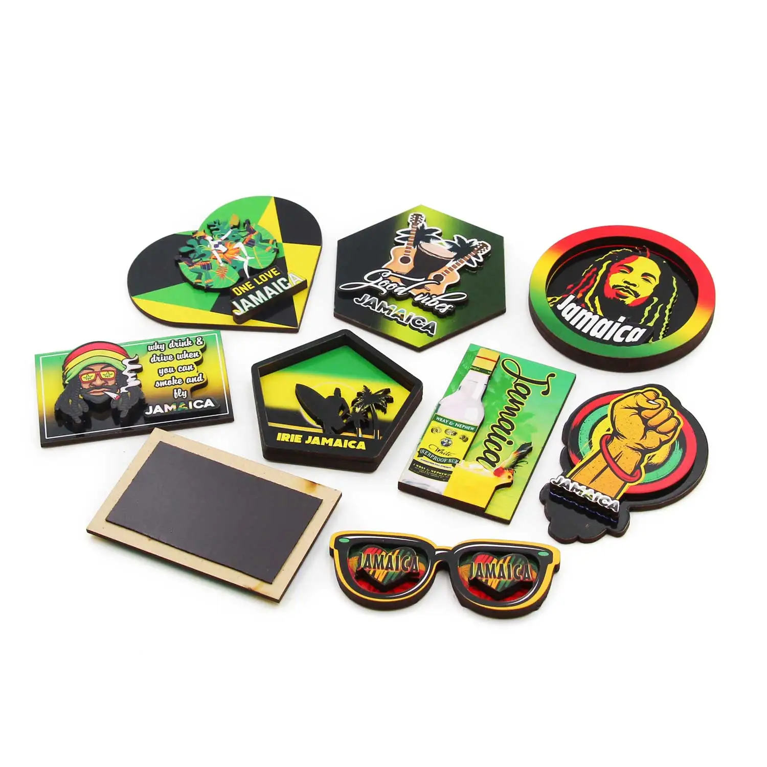 High Quality Tunisia Thailand Bangkok City Tourist Souvenir MDF Wood Fridge Magnets Custom Wooden Fridge Magnets