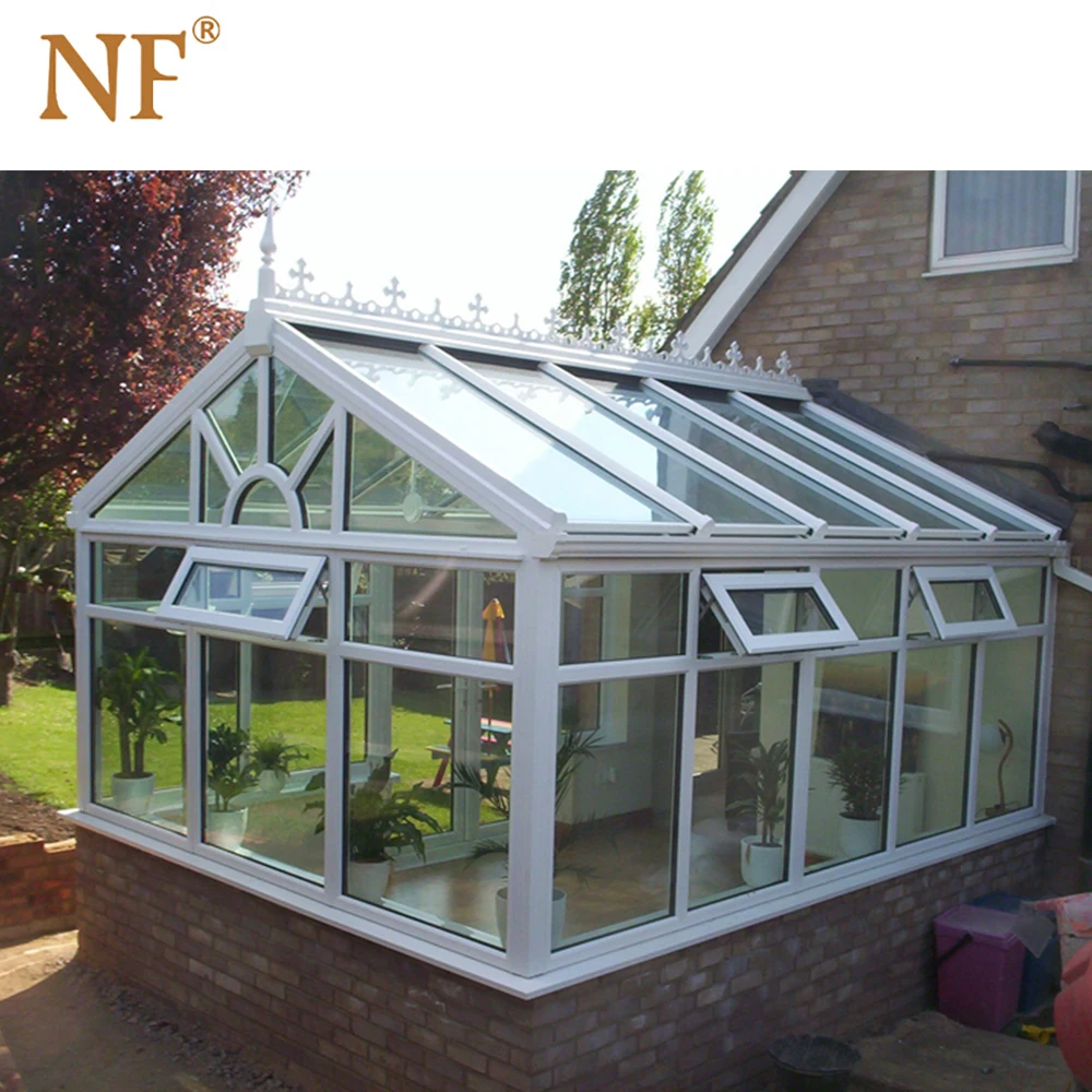 Prefabricate aluminium glass house/sunroom/greenhouse/conservatory hurricane proof