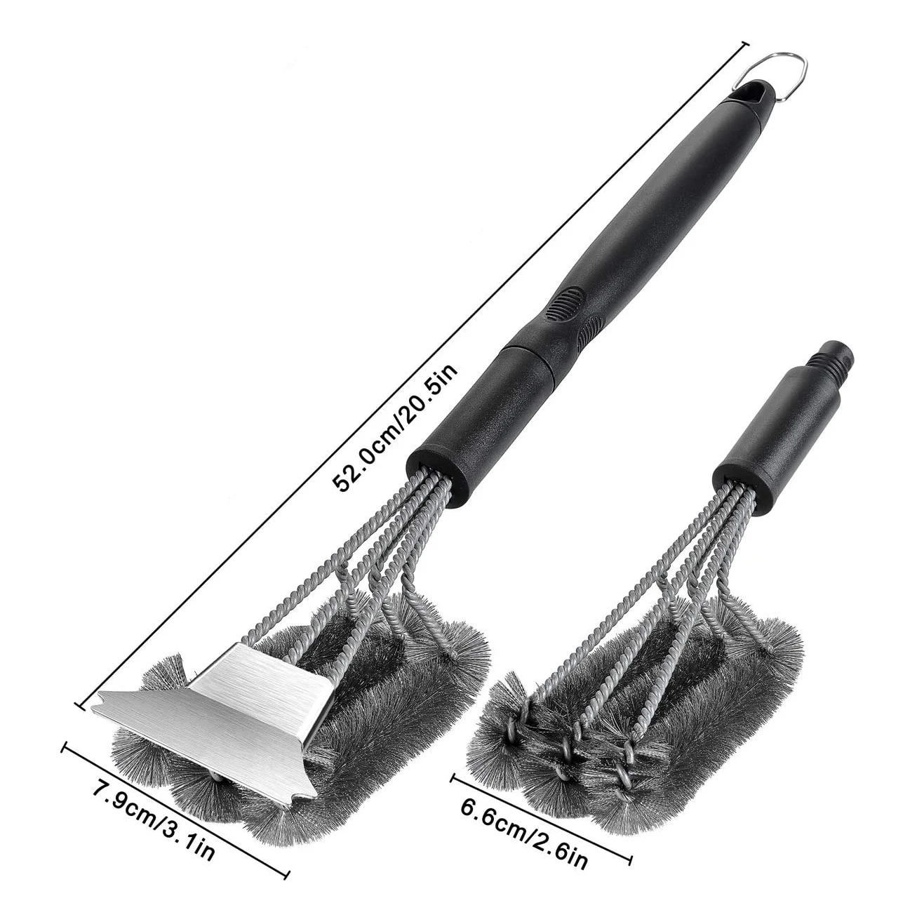 BBQ Metal Grills Brush Tool Set Stainless Steel Grill cleaner Brush Bristle Free and Scraper Utensils Accessories for Outdoor