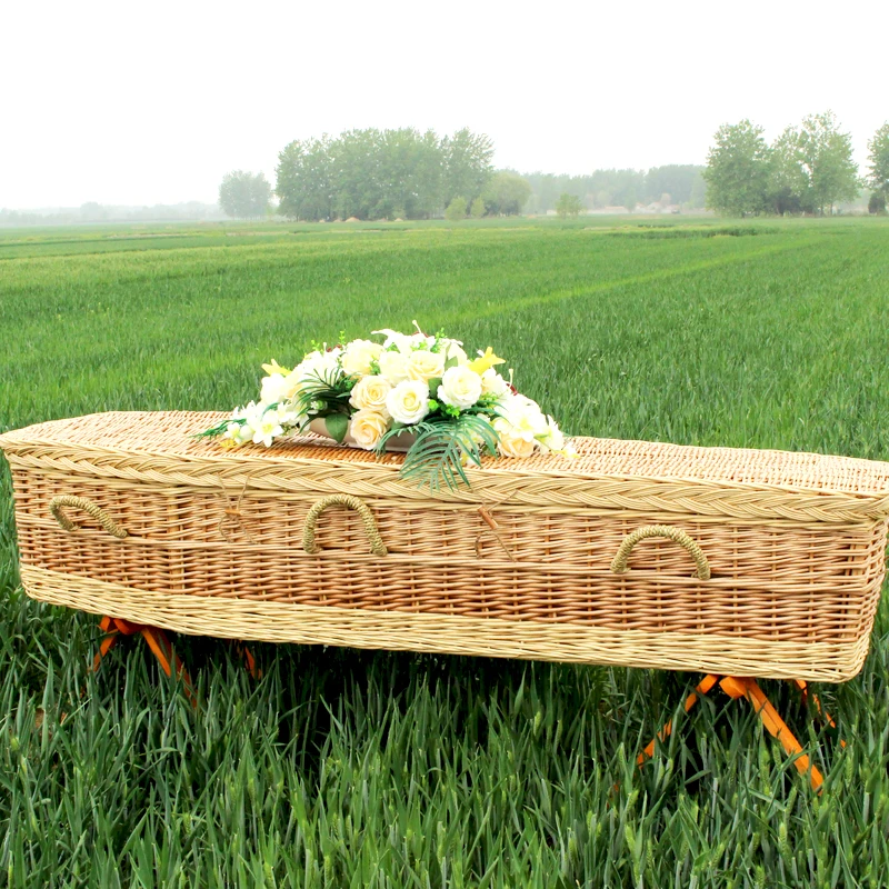 Best Price Funeral willow Wicker Coffin Casket Bed