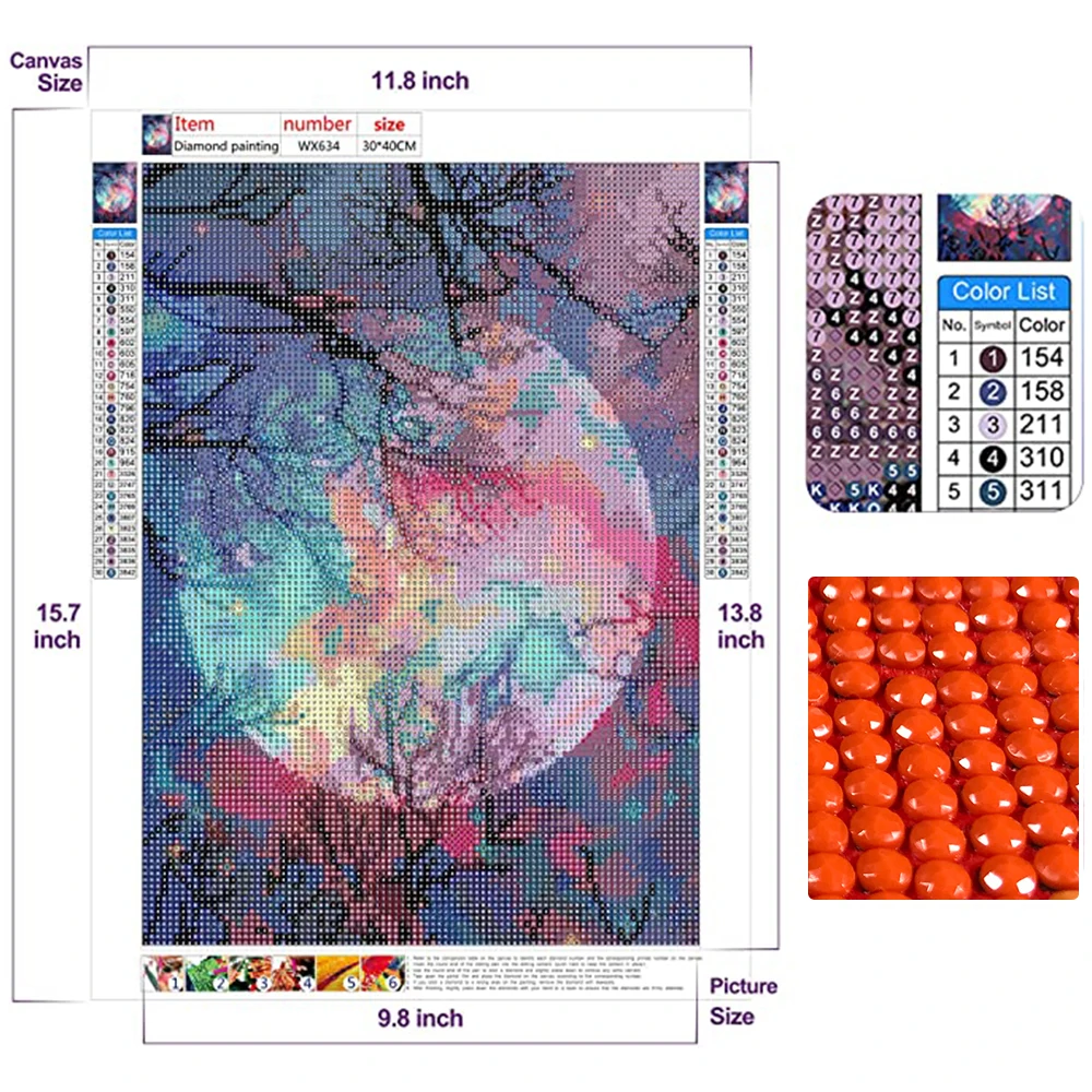 Factory Diamond Painting Horse tree animal Wall Arts Painting 5d Mosaic Paintings