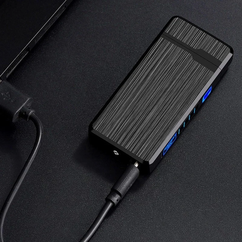 2022 электрическая зажигалка с двойной дугой заряжаемая от USB беспламенная пользовательским логотипом плазменные зажигалки