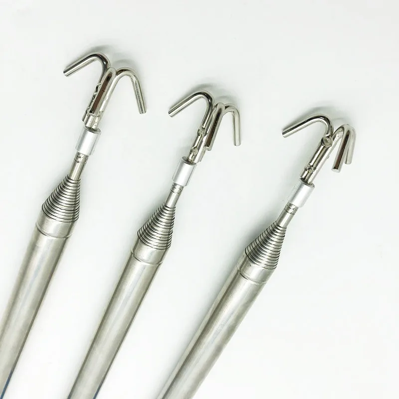 Professional telescopic pole with hooks telescopic pole antenna stainless steel telescopic pole