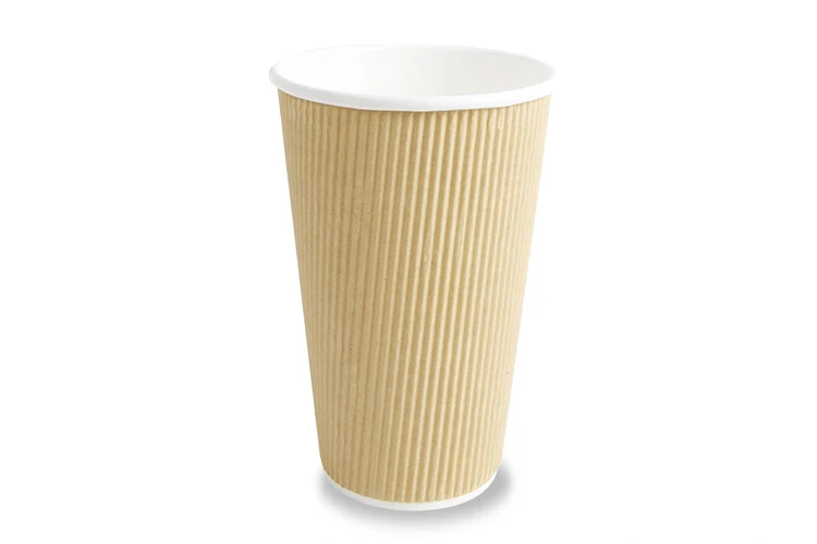 Cheap Custom Logo Printed Ripple Wall Disposable Healthy Paper Coffee Cup With Lids