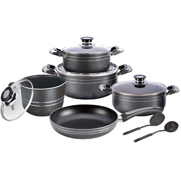 Aluminum ceramic best kitchen high quality colorful cookware set