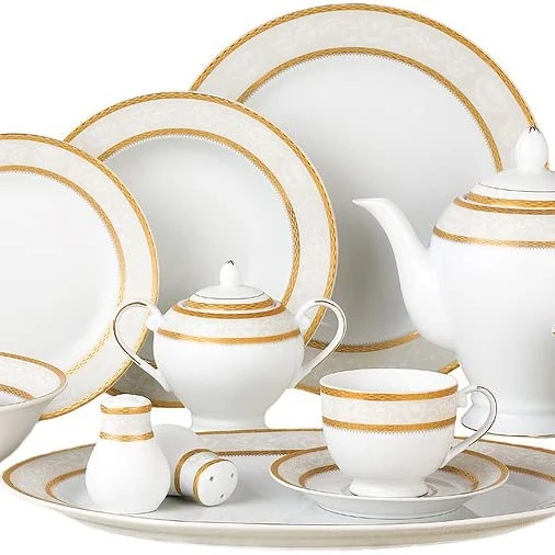 Factory Supply 47pc fine china dinner sets / porcelain dinnerware sets for hotel restaurant for 8