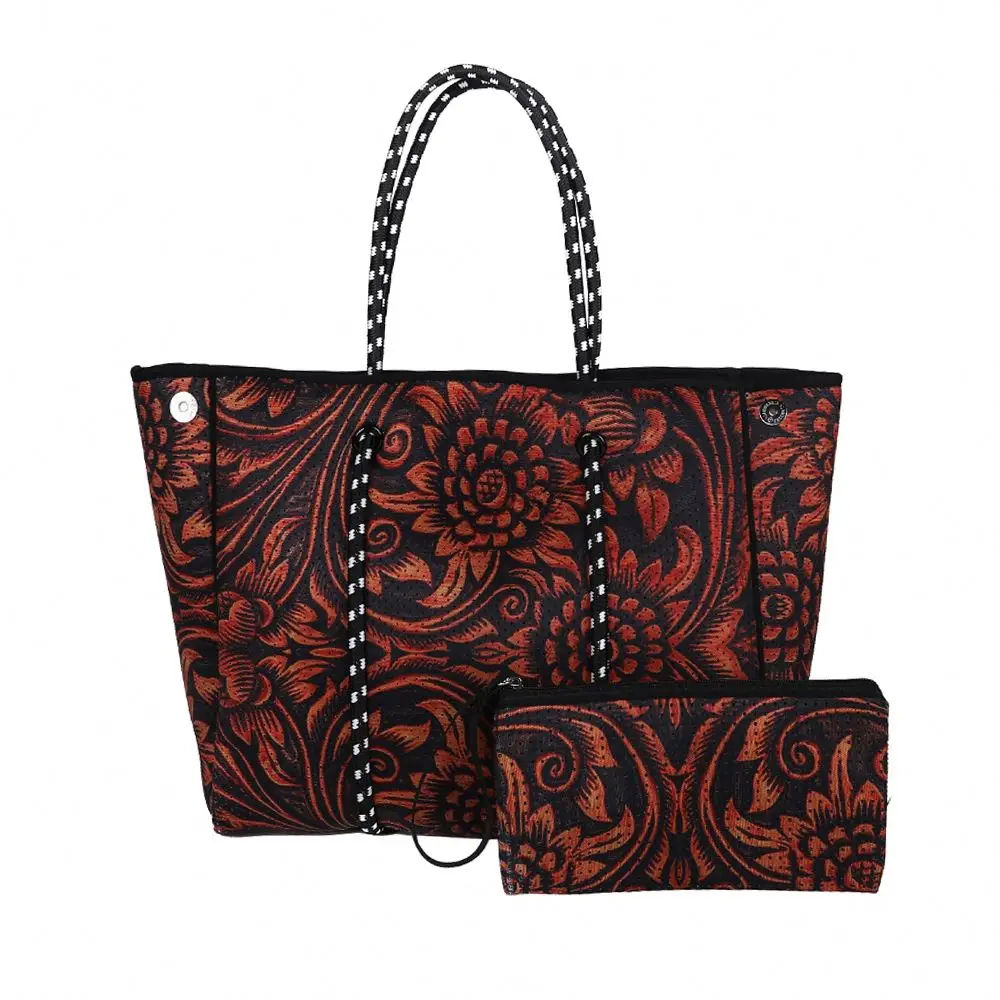 
Бесплатная доставка; Качественные кожаные подсолнечника женские неопреновая сумка-тоут сумка кошелек женская неопрена пляжные спортивная сумка большая рука 