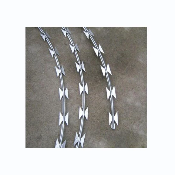 Best price china manufacture quality coil razor blade steel galvanized military concertina barbed wire for sale