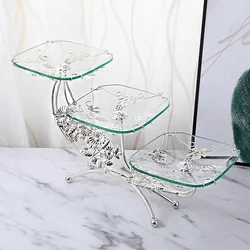 European classic wind tempered glass fruit plate wedding dessert table decoration plate