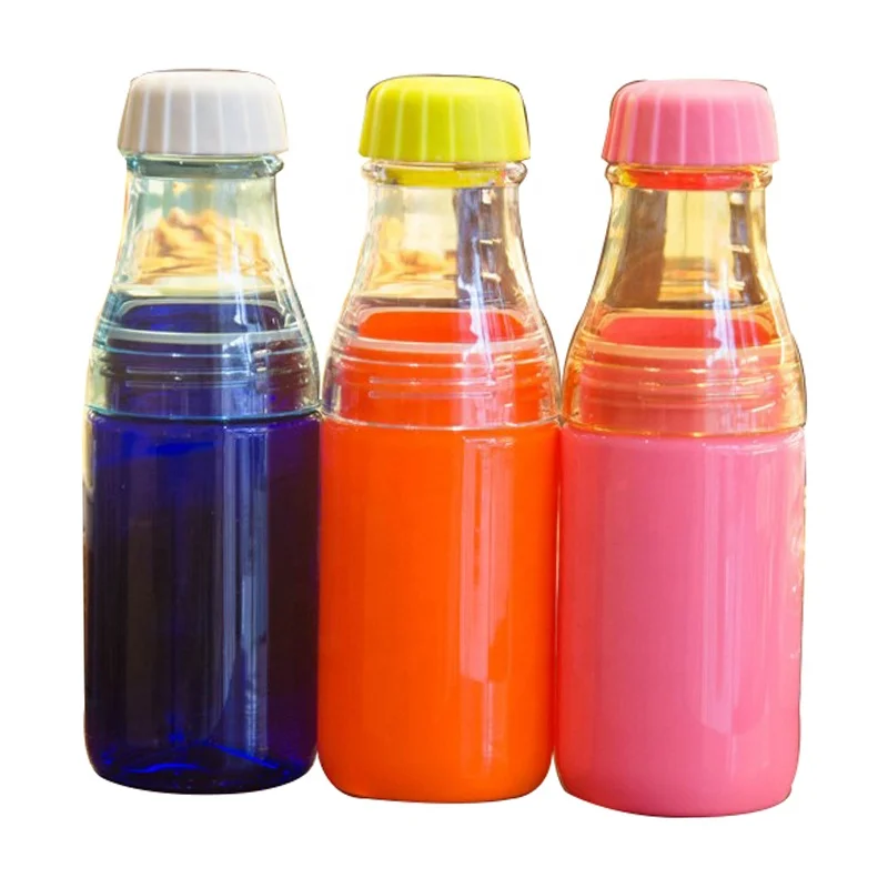 2 parts Detachable Japanese Cherry Sunny Tritan Plastic Portable Milk Sports Coke cola Soda Water Bottle