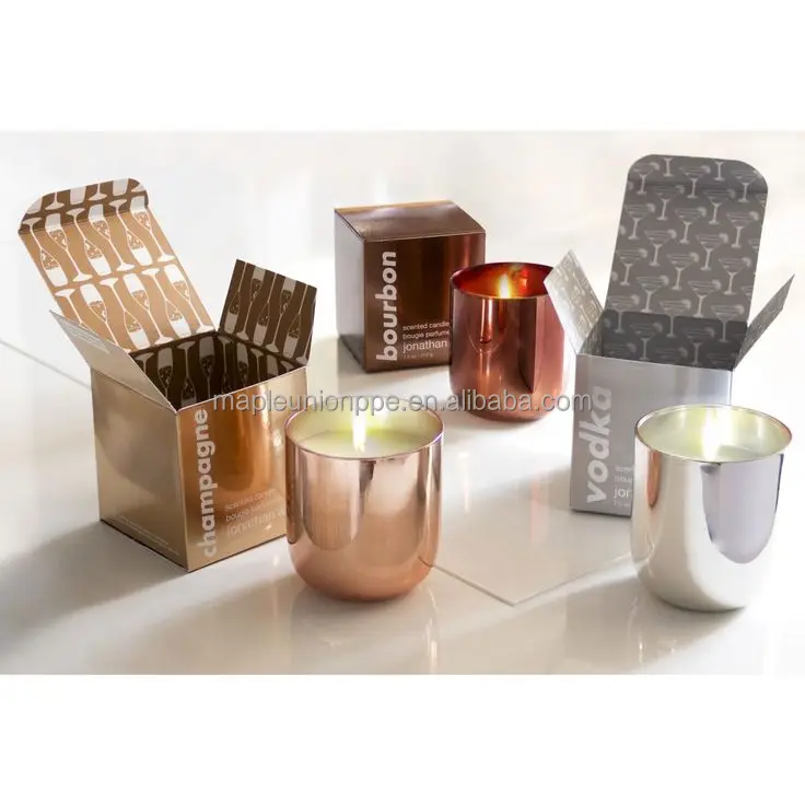bourbon pop candle metallic vessel beg in gold metallic gift box