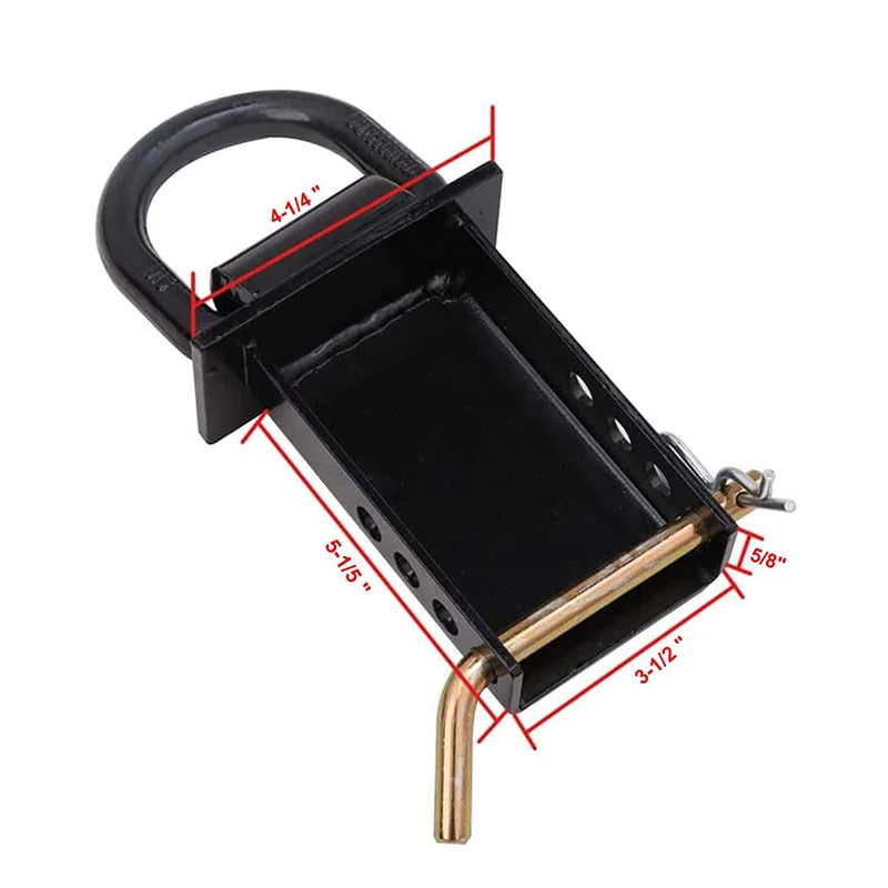 16200lbs Heavy Duty Removable Stake Pocket Tie Down D-Ring Receiver Hitch Fit for Utility Trailers and Flatbeds Equipped