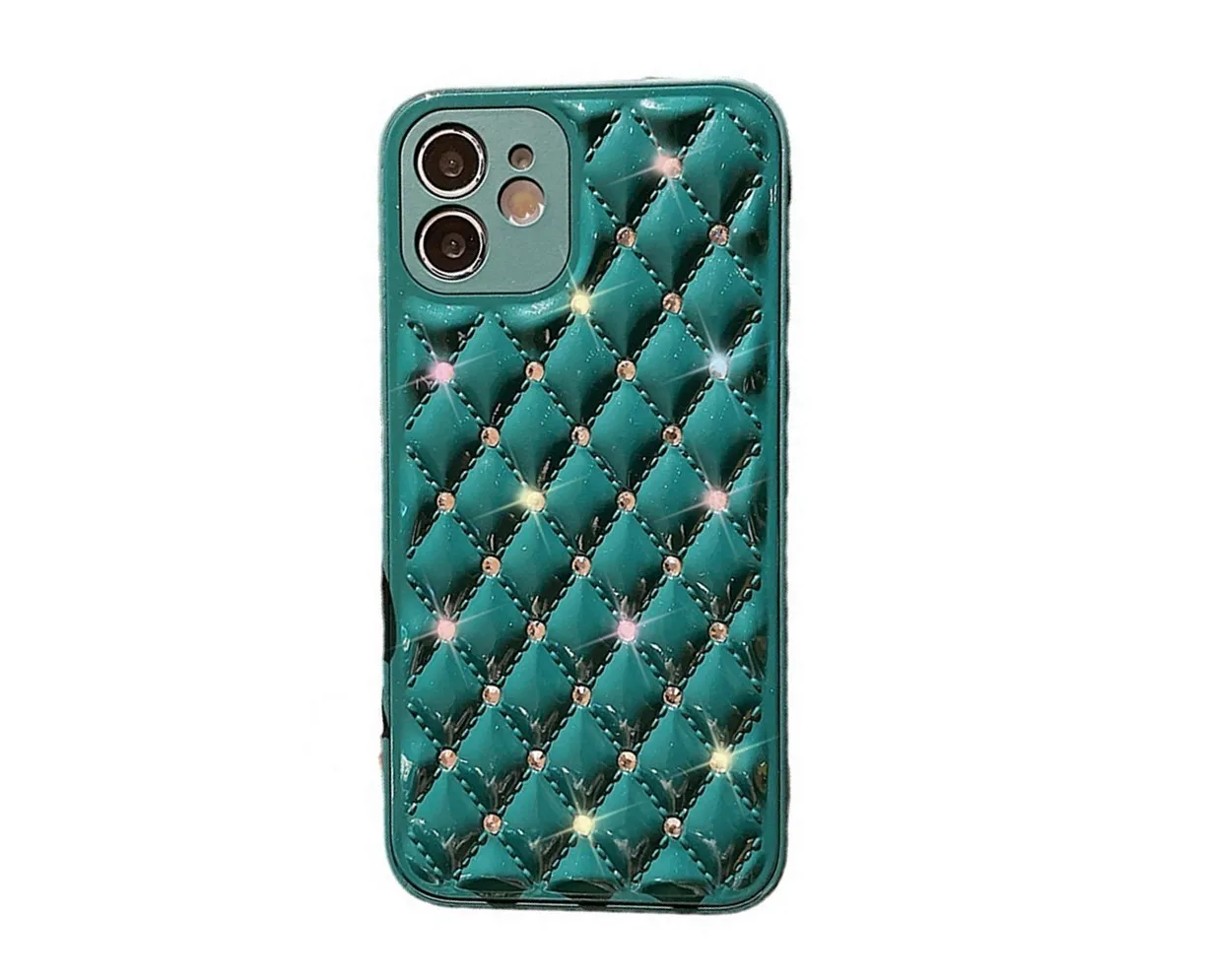 
Hot Sale Water Drill Phone Case Flash Diamond Grid Cover For iPhone 12 Pro Max 
