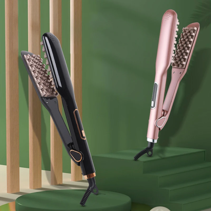 2022 Grid Hair Crimper Volumizer Ceramic Hair Curler Flat Iron Waver Negative Ion Volumizing Curling Styler Corn Perm Splint